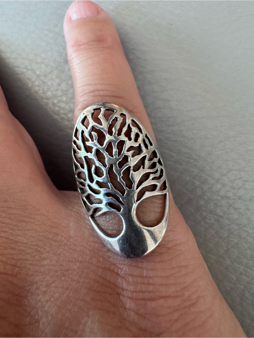 Large Sterling Silver Tree of Life Ring